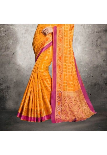 Orange Color Fancy Silk Saree (She Saree 604)