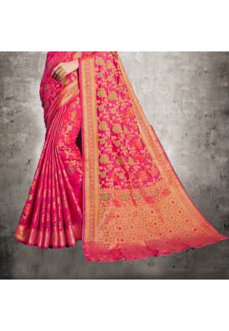 Fuchsia Color Banarasi Silk Saree (She Saree 606)