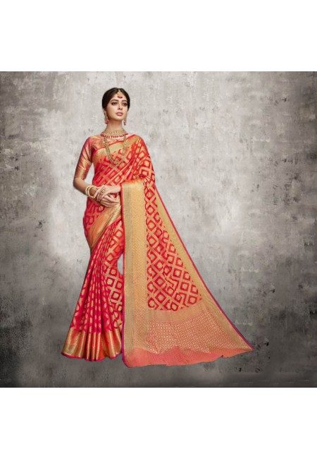 Red Color Fancy Silk Saree (She Saree 610)