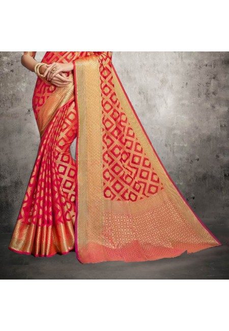 Red Color Banarasi Silk Saree (She Saree 610)
