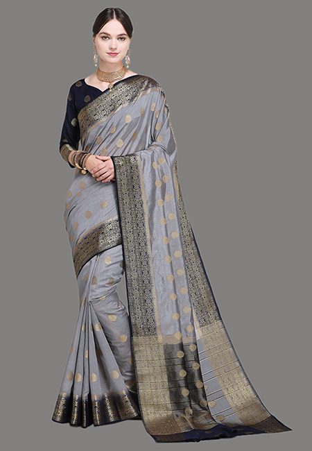Grey Color Madurai Silk Saree (She Saree 626)