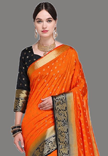 Orange Color Madurai Silk Saree (She Saree 628)