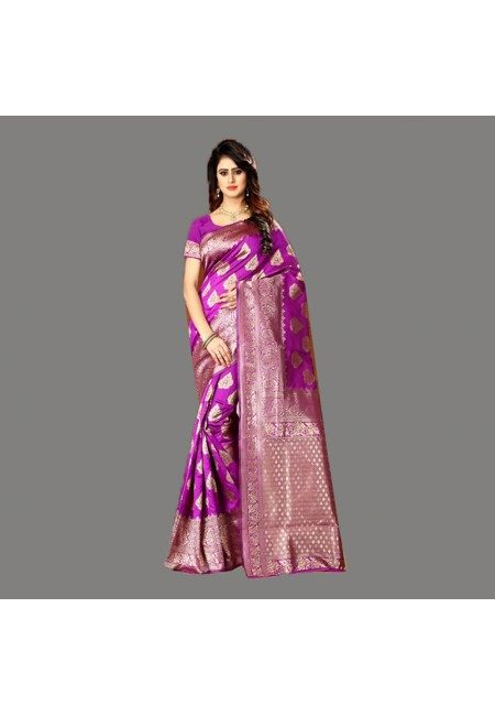 Magenta Color Designer Soft Banarasi Silk Saree (She Saree 659)