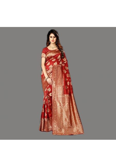 Maroon Color Designer Soft Banarasi Silk Saree (She Saree 660)