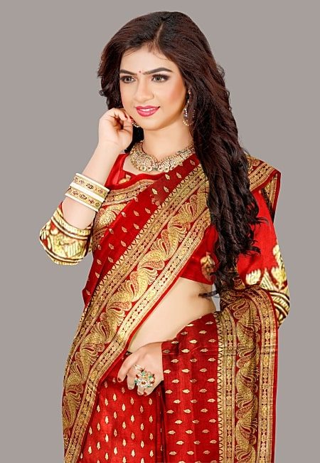 Red Color Designer Pure Banarasi Silk Saree (She Saree 1232)