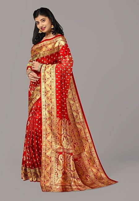 Red Color Designer Pure Banarasi Silk Saree (She Saree 1232)