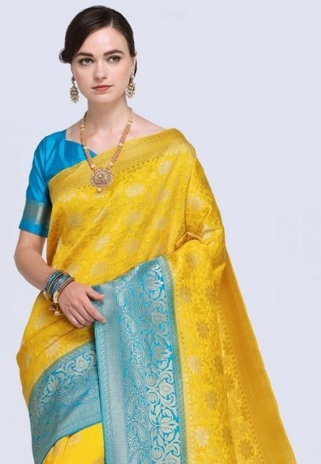 Yellow Color Khaddi Silk Saree (She Saree 1225)