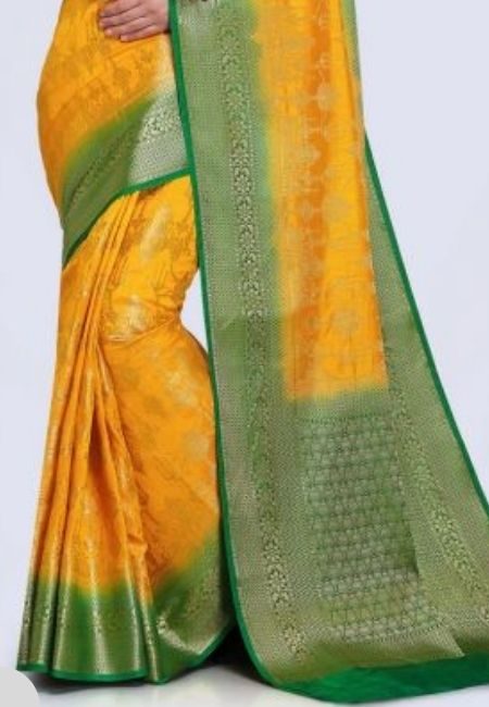 Golden Yellow Color Khaddi Silk Saree (She Saree 1222)