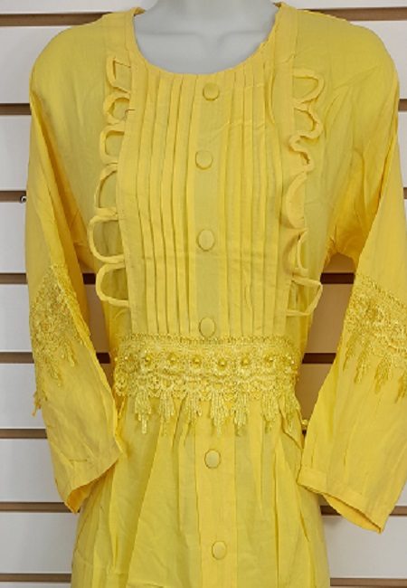 Light Yellow Color Linen Designer Women Top (She Top 509)
